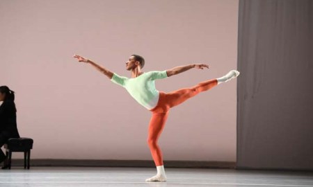 Houston Ballet First Soloist Harper Watters in Justin Peck's 'Reflections'. Photo by Amitava Sarkar, courtesy of Houston Ballet.