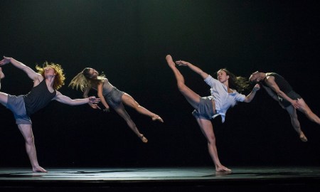 Sydney Dance Company, Lux Tenebris (2). Dancers Nelson Earl, Holly Doyle, Fiona Jopp, David Mack. Photo by Peter Greig